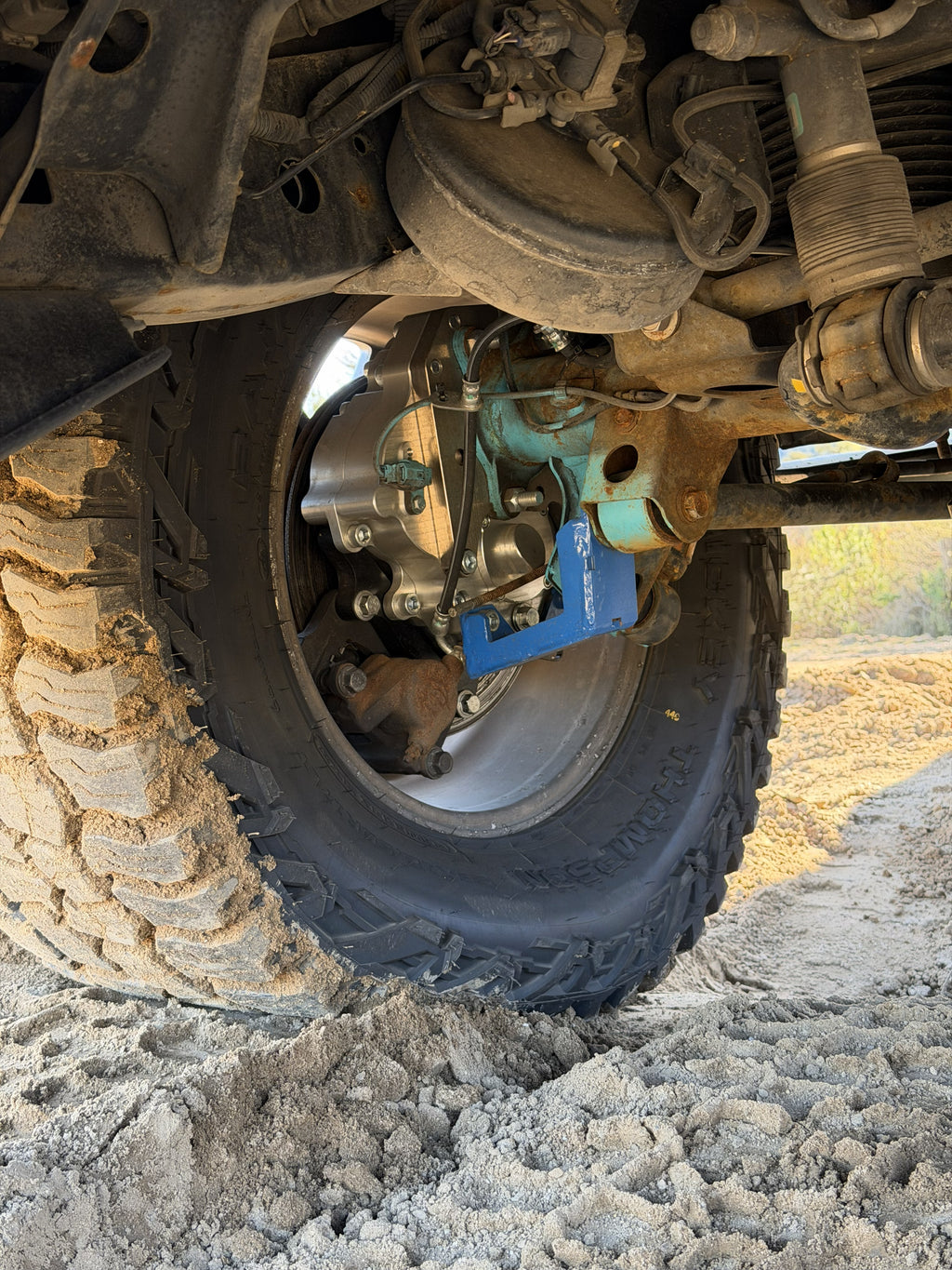 Close up view of Portal Pros Lexus and Toyota portal axles installed on the rear axle of a GX470