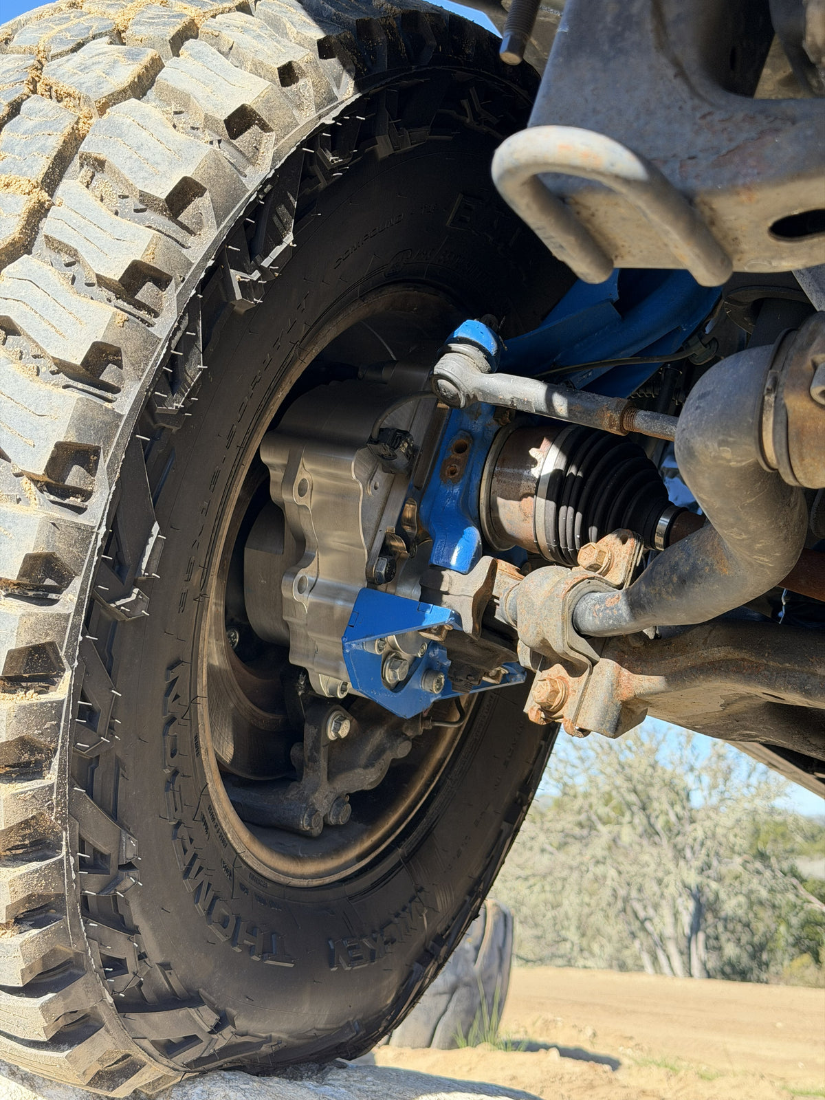 Close up view of Portal Pros Lexus and Toyota portal axles installed on a GX470